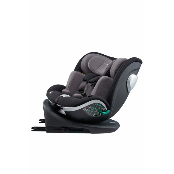 Scaun auto, FreeON, Opal, Nastere - 140 Cm/ 0 - 12 ani, Rotire 360° grade, Tehnologie Isofix I-Size si Top Tether, R129, Black, Culoare: Gri/Negru, Grupa: 0-36kg (0 luni - 12 ani) - poza 3 - ExclusivMAG.ro