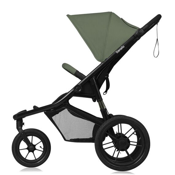 Carucior sport, Lionelo, Azura, Cu 3 roti, Cu baldachin XXL impermeabil, Pliere compacta, Pana la 22 kg, 6-48 luni, Verde, Culoare: Verde, Model: sport - poza 3 - ExclusivMAG.ro