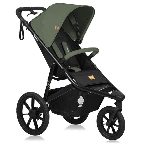 Carucior sport, Lionelo, Azura, Cu 3 roti, Cu baldachin XXL impermeabil, Pliere compacta, Pana la 22 kg, 6-48 luni, Verde, Culoare: Verde, Model: sport  - ExclusivMAG.ro