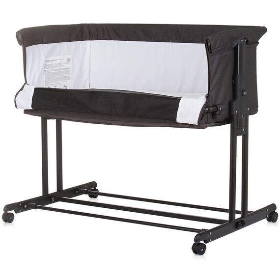 Patut co-sleeper si tarc Chipolino Zen obsidian, Culoare: Gri, Dimensiuni: 90x50 - poza 4 - ExclusivMAG.ro