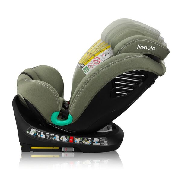 Scaun auto, Lionelo, Bastiaan One i-Size, 4 in 1, Rotire 360 grade, Top Tether, 0-36 Kg, 40-150 cm, R129, Verde, Culoare: Verde, Grupa: 0-36kg (0 luni - 12 ani) - poza 6 - ExclusivMAG.ro