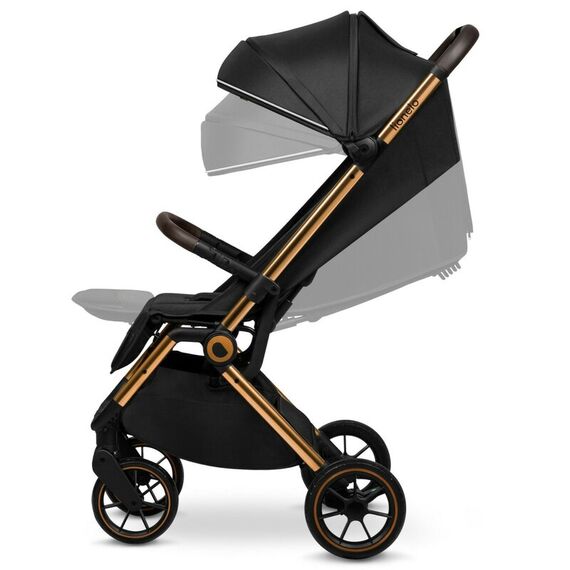 Carucior sport, Lionelo, Cloe, Pana la 22 kg, 6 luni+, Black Onyx, Culoare: Negru/Auriu, Model: sport - poza 3 - ExclusivMAG.ro