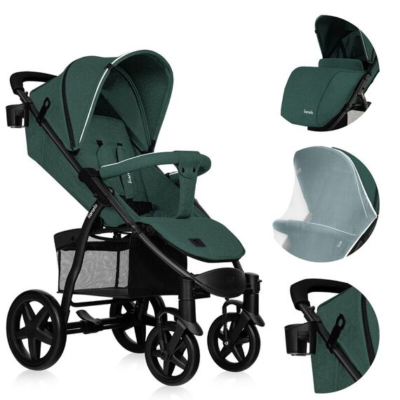 Carucior sport, Lionelo, Annet Plus, De la nastere, 0 - 22 Kg, Verde, Culoare: Verde - poza 7 - ExclusivMAG.ro