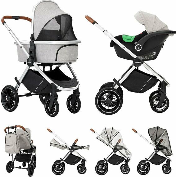 Carucior 3 in 1, FreeON, Joy, Reversibil, Gri  - ExclusivMAG.ro
