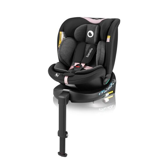 Scaun auto, Lionelo, i-Size Navy, 0-36 Kg, 40-150 cm, Rotire 360 grade, R129, Negru/Roz, Culoare: Roz, Grupa: 0-36kg (0 luni - 12 ani)  - ExclusivMAG.ro