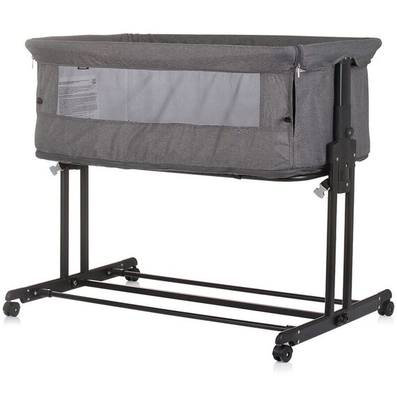Patut co-sleeper si tarc Chipolino Zen granite, Culoare: Gri deschis, Dimensiuni: 90x50 - poza 3 - ExclusivMAG.ro