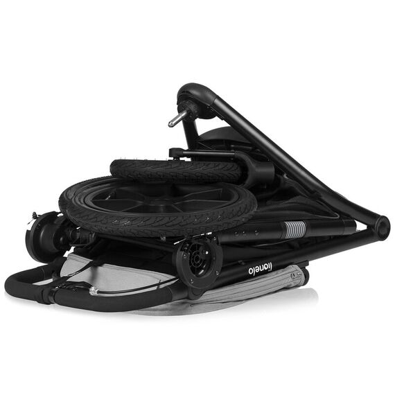 Carucior sport, Lionelo, Azura, Cu 3 roti, Cu baldachin XXL impermeabil, Pliere compacta, Pana la 22 kg, 6-48 luni, Gri, Culoare: Gri, Model: sport - poza 7 - ExclusivMAG.ro