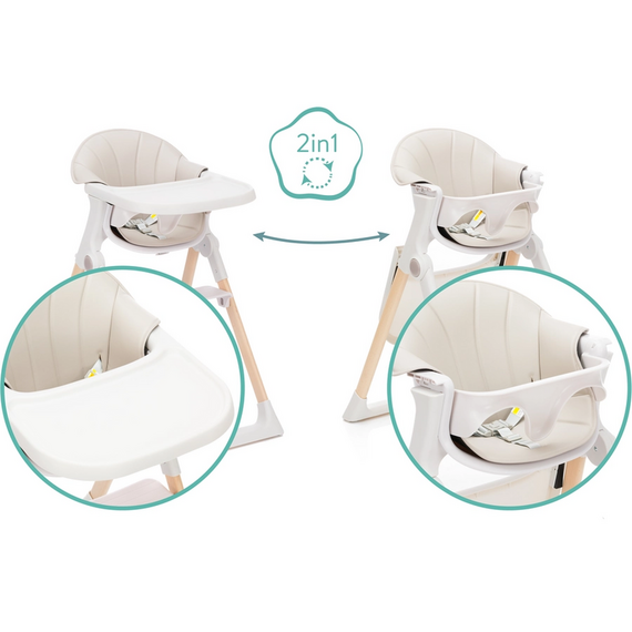Scaun de masa si sezlong Noah 2 in 1 Crem Fillikid, Culoare: Crem - poza 4 - ExclusivMAG.ro