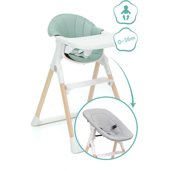 Scaun de masa si sezlong Noah 2 in 1 Verde Fillikid, Culoare: Verde - poza 2 - ExclusivMAG.ro