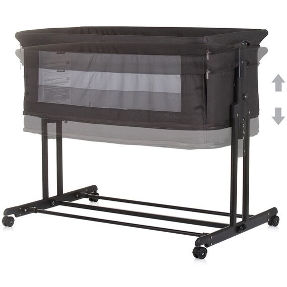 Patut co-sleeper si tarc Chipolino Zen obsidian, Culoare: Gri, Dimensiuni: 90x50 - poza 5 - ExclusivMAG.ro