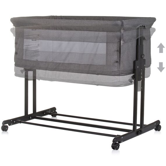 Patut co-sleeper si tarc Chipolino Zen granite, Culoare: Gri deschis, Dimensiuni: 90x50 - poza 5 - ExclusivMAG.ro