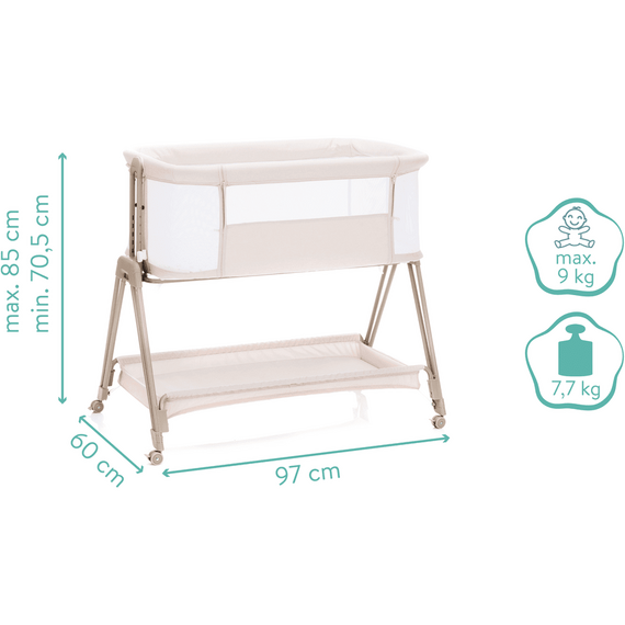Patut Co-Sleeper Dream crem Fillikid, Culoare: Crem, Dimensiuni: 95x65 - poza 8 - ExclusivMAG.ro