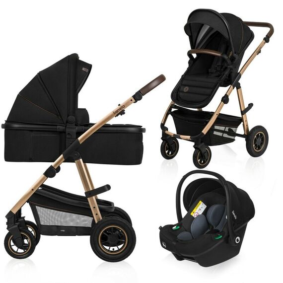 Carucior Lionelo Amber 3 in 1 - Negru, Culoare: Negru, Model: 3 in 1  - ExclusivMAG.ro