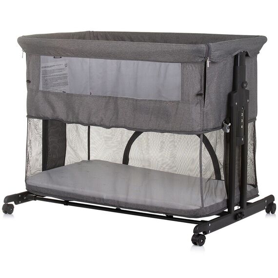 Patut co-sleeper si tarc Chipolino Zen granite, Culoare: Gri deschis, Dimensiuni: 90x50 - poza 7 - ExclusivMAG.ro