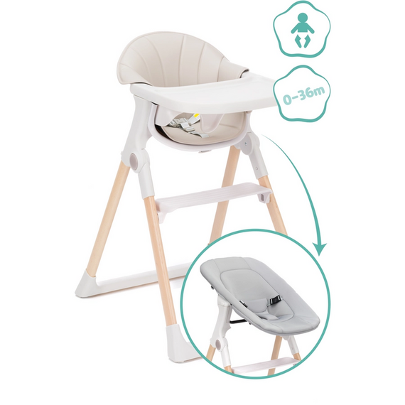 Scaun de masa si sezlong Noah 2 in 1 Crem Fillikid, Culoare: Crem - poza 3 - ExclusivMAG.ro