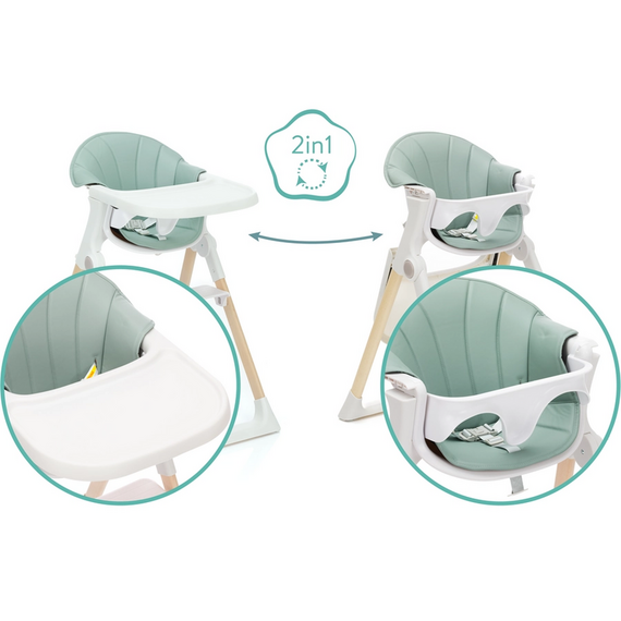 Scaun de masa si sezlong Noah 2 in 1 Verde Fillikid, Culoare: Verde - poza 4 - ExclusivMAG.ro