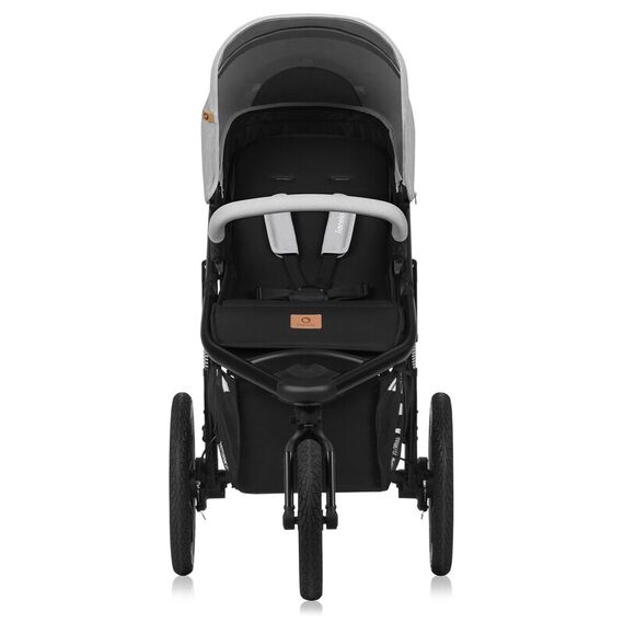 Carucior sport, Lionelo, Azura, Cu 3 roti, Cu baldachin XXL impermeabil, Pliere compacta, Pana la 22 kg, 6-48 luni, Gri, Culoare: Gri, Model: sport - poza 2 - ExclusivMAG.ro