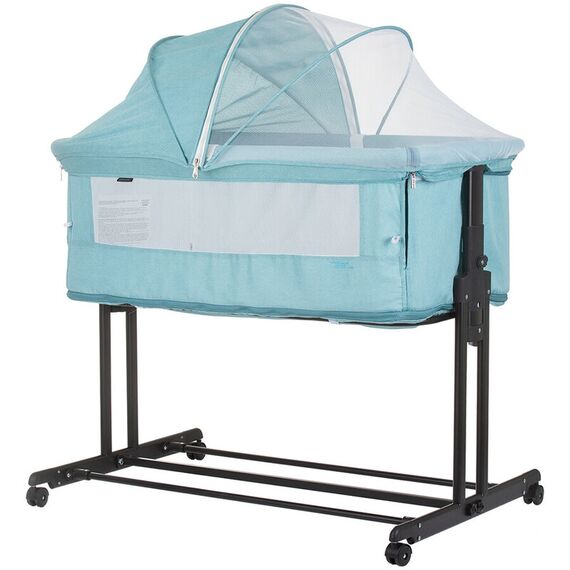 Patut co-sleeper si tarc Chipolino Zen pastel green, Culoare: Turcoaz, Dimensiuni: 90x50  - ExclusivMAG.ro