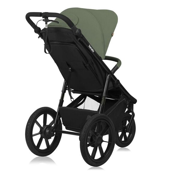 Carucior sport, Lionelo, Azura, Cu 3 roti, Cu baldachin XXL impermeabil, Pliere compacta, Pana la 22 kg, 6-48 luni, Verde, Culoare: Verde, Model: sport - poza 7 - ExclusivMAG.ro