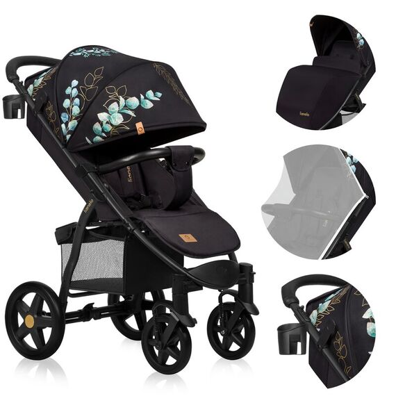 Carucior sport, Lionelo, Annet Plus Golden Moments, Editie limitata, De la nastere, 0 - 22 Kg, Negru, Culoare: Negru/Auriu - poza 7 - ExclusivMAG.ro