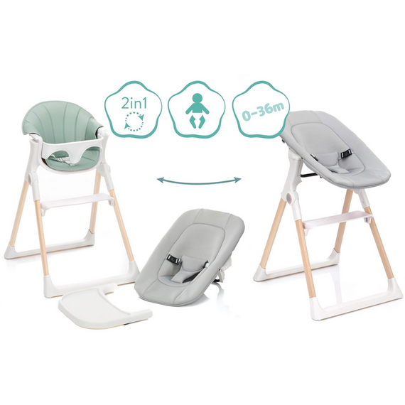 Scaun de masa si sezlong Noah 2 in 1 Verde Fillikid, Culoare: Verde - poza 5 - ExclusivMAG.ro