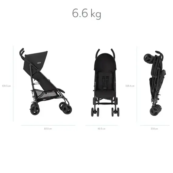 Carucior Graco EZLite Midnight, Culoare: Negru, Model: sport - poza 4 - ExclusivMAG.ro