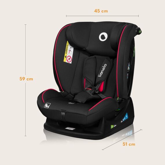 Scaun auto, Lionelo, Aart i-Size, 0-36 Kg, 40-150 cm, R129/03, Negru/Rosu, Culoare: Negru/Rosu, Grupa: 0-36kg (0 luni - 12 ani) - poza 9 - ExclusivMAG.ro