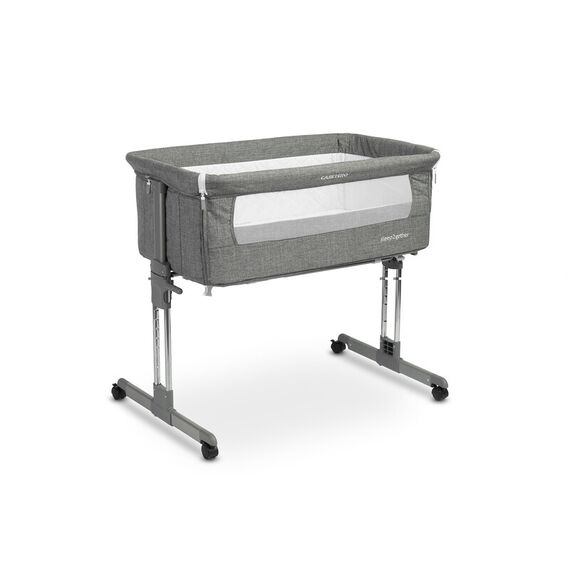 Patut co-sleeping cu saltea si reglare in 7 pozitii Caretero SLEEP2GETHER Grafit, Culoare: Gri, Dimensiuni: 80x50  - ExclusivMAG.ro