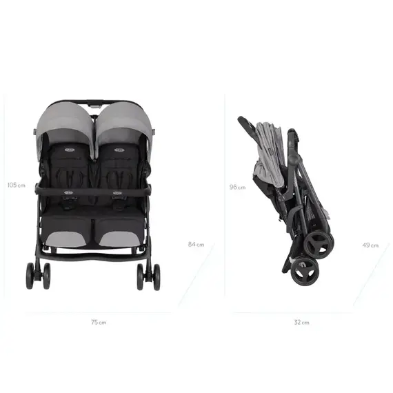 Carucior gemeni Graco DuoRider Steeple Gray - poza 6 - ExclusivMAG.ro