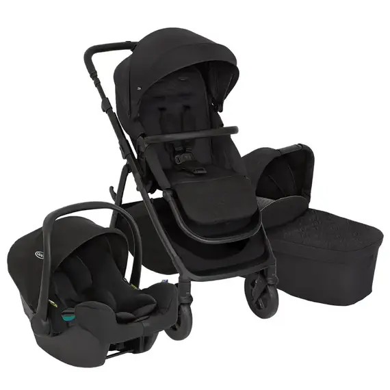 Carucior Graco Near2Me DLX 3 in 1 Midnight, Culoare: Negru, Model: 3 in 1  - ExclusivMAG.ro