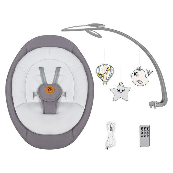 Balansoar, Lionelo, Mell, 2 in 1, Rotire 360 grade, Electric, Pana la 9 kg, Gri, Culoare: Gri - poza 8 - ExclusivMAG.ro