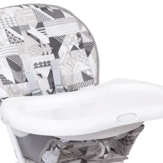 Scaun de masa Graco Snack N Stow Patchwork Grey, Culoare: Gri - poza 3 - ExclusivMAG.ro
