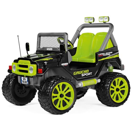 Masina electrica Peg Perego Gaucho Sport, 12V, 3 ani +, Verde/Negru  - ExclusivMAG.ro