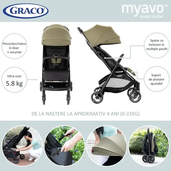 Carucior Graco Myavo Mulberry, Culoare: Mov - poza 5 - ExclusivMAG.ro