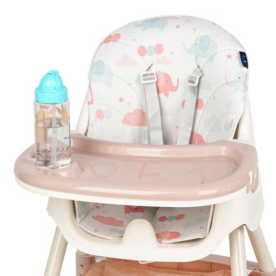 Scaun de masa 2 in 1 Juju Eat&Smile, Pink-Elephants, Culoare: Multicolor - poza 6 - ExclusivMAG.ro