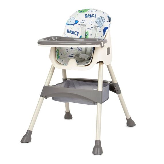 Scaun de masa 2 in 1 Juju Eat&Smile, Space, Culoare: Gri  - ExclusivMAG.ro