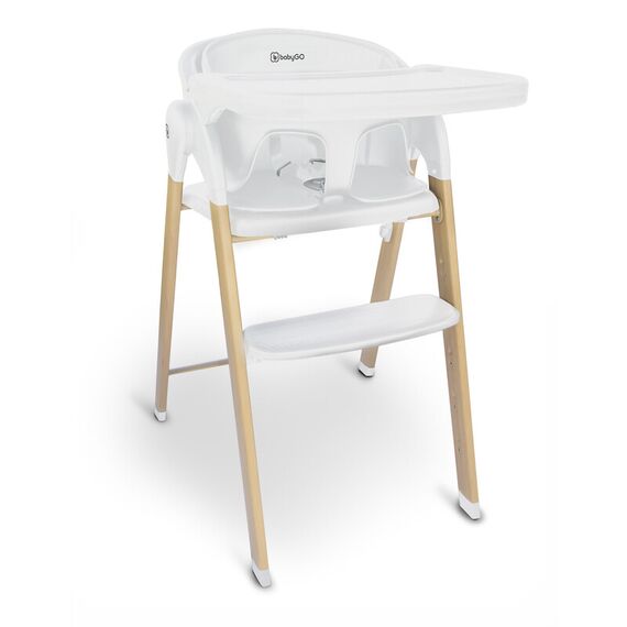 Scaun de masa 3 in 1 transformabil Levels Alb BabyGo  - ExclusivMAG.ro