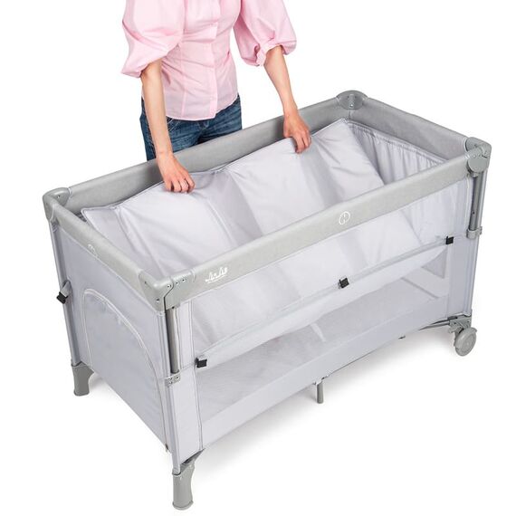 Patut pliant 2 nivele Juju DreamyCloud, Grey - poza 3 - ExclusivMAG.ro