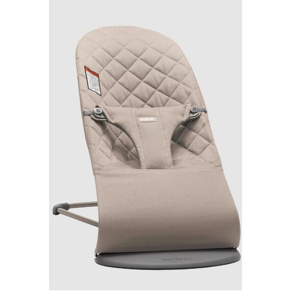 BabyBjorn - Balansoar Bliss Sand Grey din tesatura matlasata cu aspect Clasic, cu bara de jucarii inclusa, Culoare: Crem - poza 2 - ExclusivMAG.ro