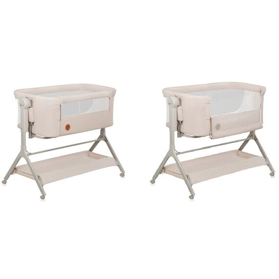 Patut co-sleeper, Lionelo, Leonie Plus, Pliabil, Cu sistem de leganare, Bej, Culoare: Bej, Dimensiuni: 80x50 - poza 4 - ExclusivMAG.ro