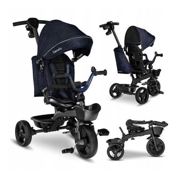 Tricicleta multifunctionala cu sezut reversibil Lionelo Kori, Blue Navy, Culoare: Albastru  - ExclusivMAG.ro