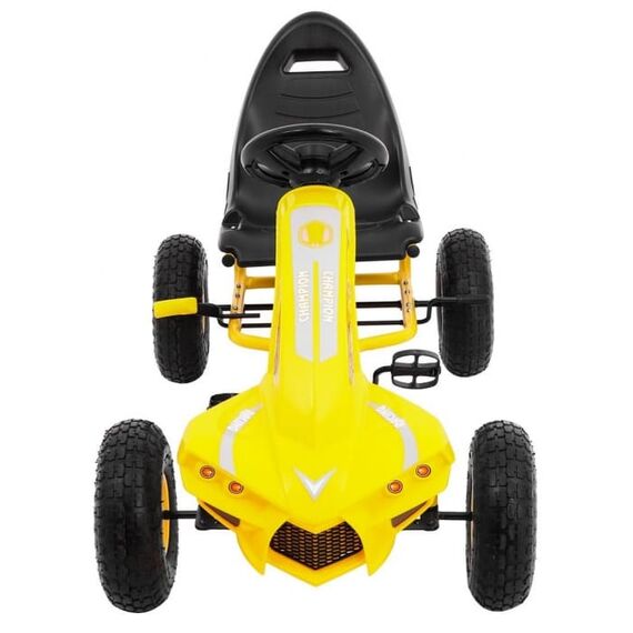 Kart cu pedale si roti gonflabile, varsta 3 ani+, 114x59x63 cm, Gokart CHAMPION - Galben, Culoare: Galben - poza 4 - ExclusivMAG.ro