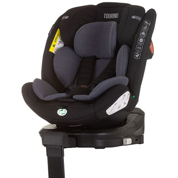 Scaun auto Chipolino Tourino I-Size 40-150 cm obsidian cu sistem Isofix, Culoare: Negru, Grupa: 0-36kg (0 luni - 12 ani) - poza 2 - ExclusivMAG.ro