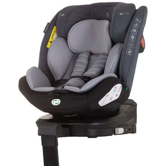 Scaun auto Chipolino Tourino I-Size 40-150 cm grey mix cu sistem Isofix, Culoare: Gri/Negru, Grupa: 0-36kg (0 luni - 12 ani) - poza 2 - ExclusivMAG.ro