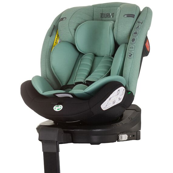 Scaun auto Chipolino Tourino I-Size 40-150 cm pastel green cu sistem Isofix, Culoare: Verde, Grupa: 0-36kg (0 luni - 12 ani)  - ExclusivMAG.ro