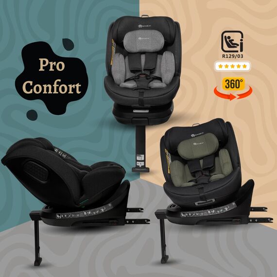 Scaun auto Appekids, I-SIZE, 40-150 cm, Rear Facing 360°, Pro Confort - Black, Culoare: Negru, Grupa: 0-36kg (0 luni - 12 ani) - poza 5 - ExclusivMAG.ro