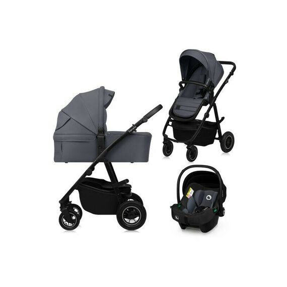 Carucior 3 in 1 Lionelo Amber Plus - Gri, Culoare: Gri, Model: 3 in 1  - ExclusivMAG.ro