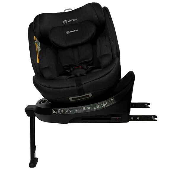 Scaun auto Appekids, I-SIZE, 40-150 cm, Rear Facing 360°, Pro Confort - Black, Culoare: Negru, Grupa: 0-36kg (0 luni - 12 ani)  - ExclusivMAG.ro