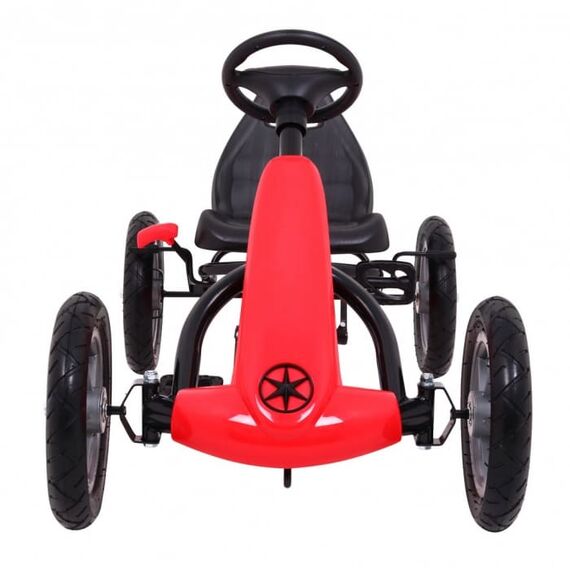 Kart cu pedale si roti gonflabile, varsta 3 ani+, 113x60x65 cm, Gokart STAR - Rosu, Culoare: Rosu - poza 2 - ExclusivMAG.ro