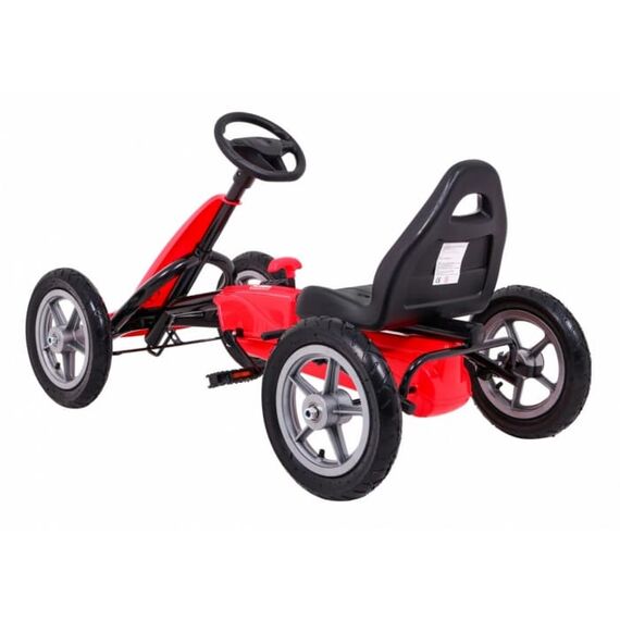 Kart cu pedale si roti gonflabile, varsta 3 ani+, 113x60x65 cm, Gokart STAR - Rosu, Culoare: Rosu - poza 5 - ExclusivMAG.ro